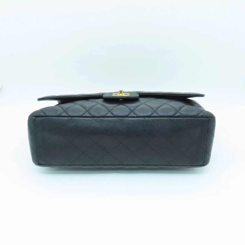 💎 GORGEOUS 💎 CHANEL CAVIAR FLAP DOUBLE CHAIN QUILTED JUMBO MAXI - Picture 15 of 16